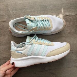 adidas Women's Sneakers in White, Light Blue & Beige